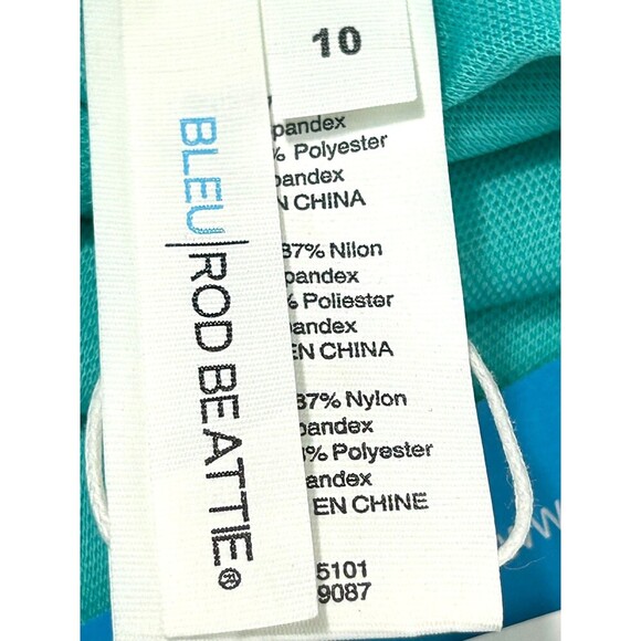 New Bleu Rod Beattie Women Sz 10 Blue Green Ruched Back Swimsuit Bikini Bottoms - Picture 10 of 12